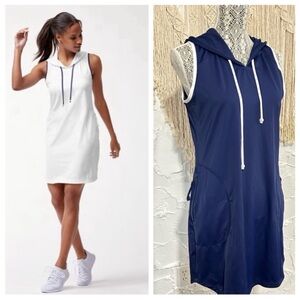 Tommy Bahama Hooded IslandZone® Swim Dress - Navy Women’s size Small VEUC